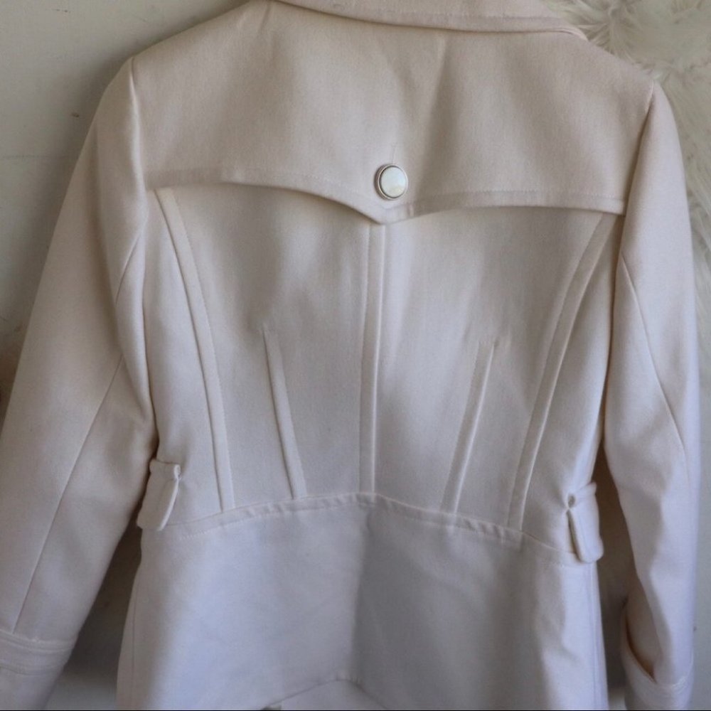 Nordstrom Off White Wool Button Dress Coat - Picture 6 of 6